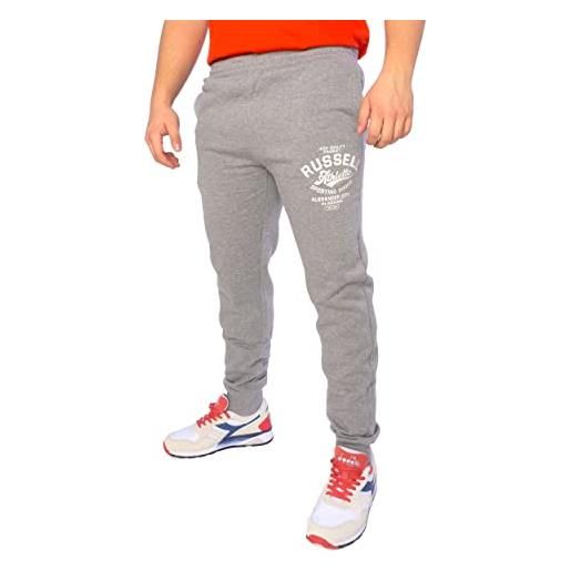 Russell Athletic rsa sporting goods cuffed - pantaloni da jogging da uomo, grigio. , l