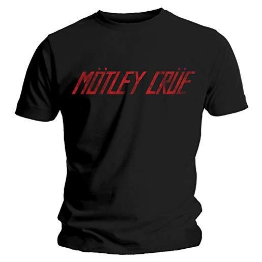 Motley Crue maglietta ufficiale Motley Crue nera con logo rosso invecchiato, vintage nero xxl