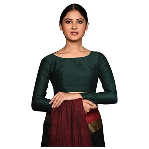 STYLE INSTANT camicetta da donna readymade designer party wear stile indiano imbottito bollywood per saree crop top choli nero 3 s