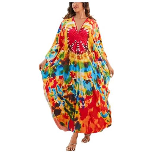 L-Peach kaftan abito da spiaggia da donna homewear kimono maxi kaftan coprispalle oversize