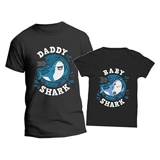 t-shirteria coppia t-shirt padre figlio - padre figlio - shark - squali - squaletto - mommy - daddy - baby - son - figlio - bimbo - maschi - festa del papà - idea regalo