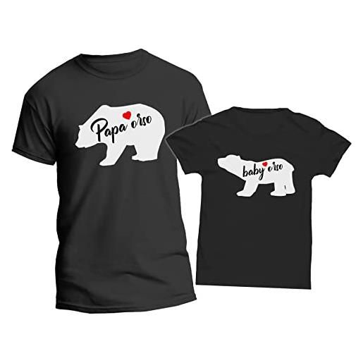 t-shirteria coppia t-shirt padre figlio - papà figlio - orsi - orsetti papà baby orso - bear - figlio - ragazzino - bimbo - maschi - regalo - father's day- papi - simpatico