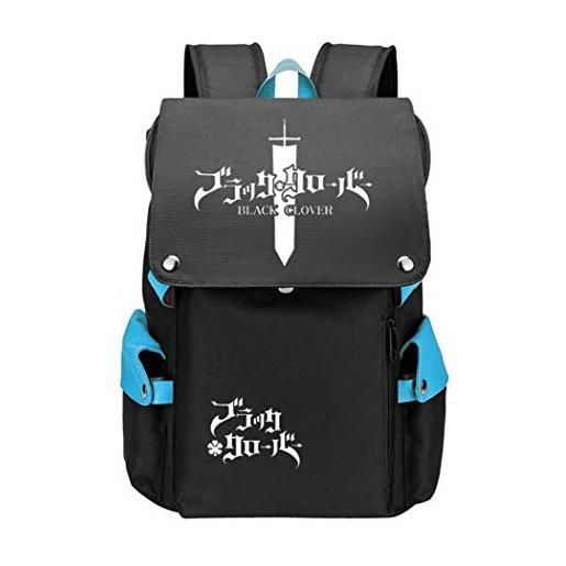 WANHONGYUE black clover anime cosplay borsa da scuola backpack rucksack studenti zaino per laptop da 15,6 pollici blu / 5