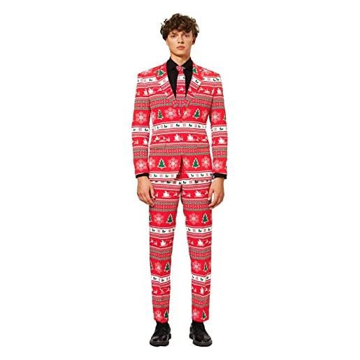 OppoSuits divertenti abiti natalizi da uomo - il rudolph completo: giacca, pantaloni e cravatta, paese delle meraviglie invernali, 60 it