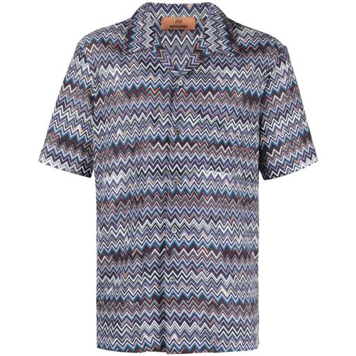 Missoni camicia con motivo a zigzag - blu