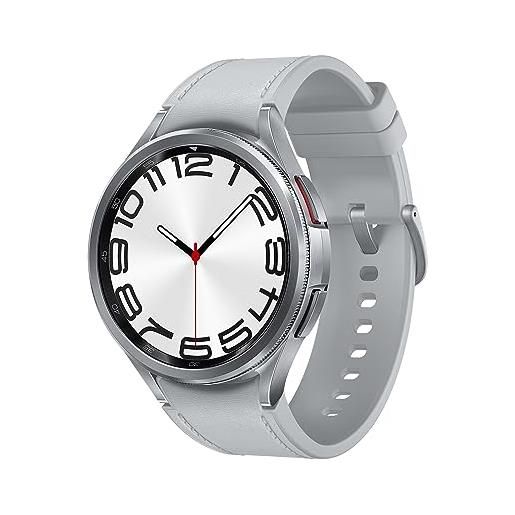 Samsung galaxy watch6 classic lte 47mm smartwatch fitness tracker, monitoraggio benessere, batteria a lunga durata, ghiera interattiva in acciao inox, silver [versione italiana]