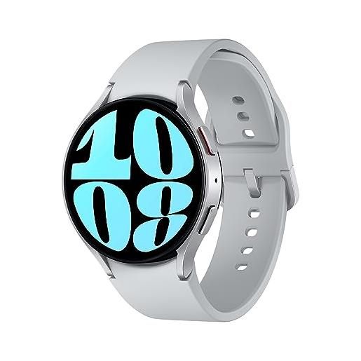 Samsung galaxy watch6 44mm, smartwatch analisi del sonno, monitoraggio benessere, batteria a lunga durata, bluetooth, ghiera touch in alluminio, silver [versione italiana]