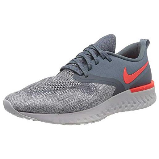Nike odyssey react 2 flyknit, scarpe da corsa uomo, armory blue/bright crimson-vas, 40.5 eu