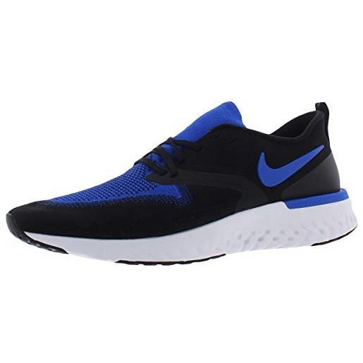 Nike odyssey react 2 flyknit, scarpe da corsa uomo, multicolore black racer blue white 11, 42.5 eu
