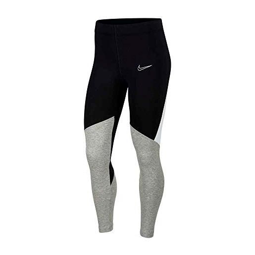 Nike w nsw lggng cb pantaloni sportivi, donna, black/dk grey heather/white, xs