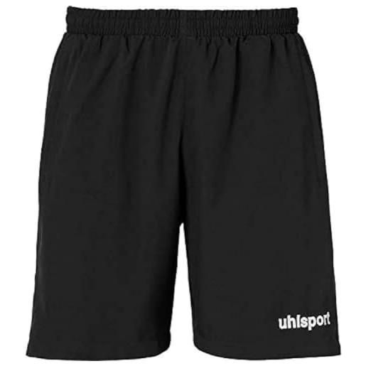 uhlsport essential woven - pantaloncini da calcio con tasche, da uomo, uomo, 100524701, nero, s