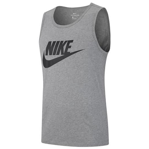 Nike m nsw tank icon futura - maglietta da uomo, uomo, maglietta, ar4991, grigio scuro melange/nero, s
