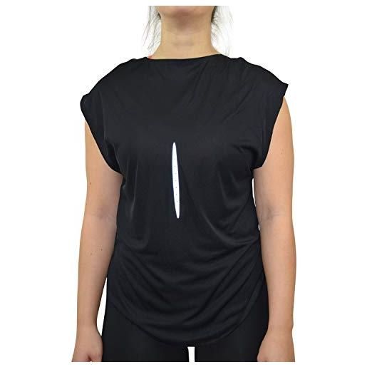 Nike city sleek top short-sleeve, t-shirt donna, black/reflective silv, xs