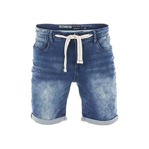 riverso rivpaul - pantaloncini di jeans da uomo, pantaloni corti estivi, bermuda elasticizzati, jeans short in cotone, grigio, blu, blu scuro, w30 - w42 - grey denim (g37) - w31