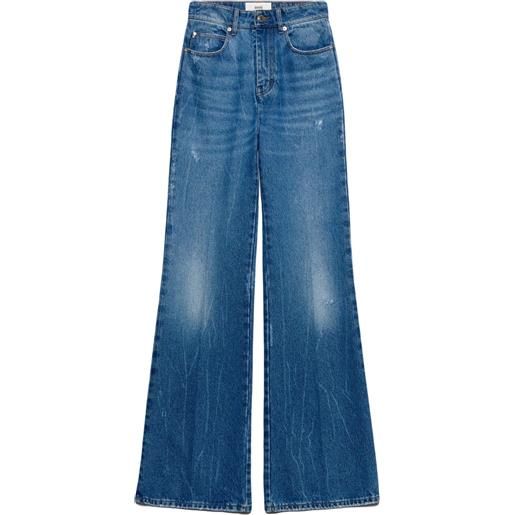 AMI Paris jeans dritti a vita alta - blu