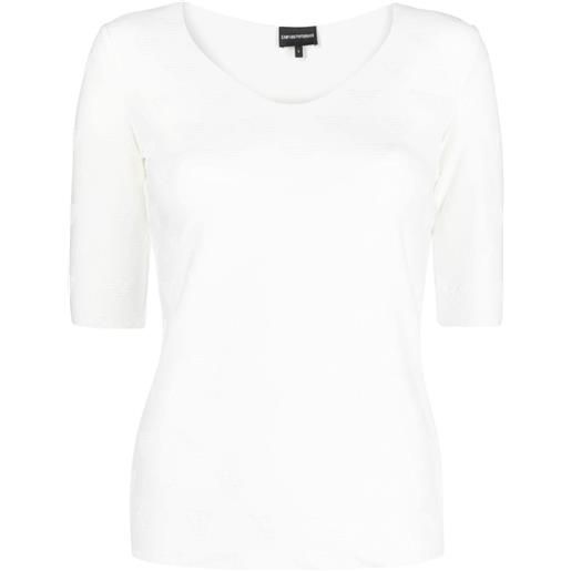Emporio Armani t-shirt con scollo a v - bianco