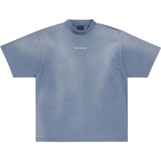 Balenciaga t-shirt con stampa - blu