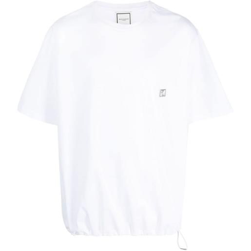 Wooyoungmi t-shirt con placca logo - bianco