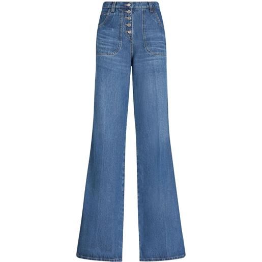 ETRO jeans svasati con ricamo - blu