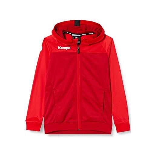 Kempa prime multi jacket, giacca da pallamano con cappuccio da uomo, rojo chili/rojo, 164