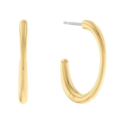 Calvin Klein orecchini a cerchio da donna collezione playful organic shapes oro giallo - 35000347
