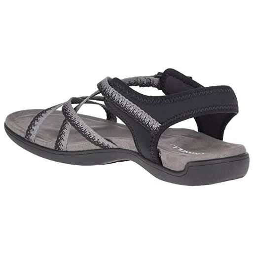 Merrell district muri lattice, sandali con cinturino alla caviglia donna, nero (black/charcoal), 37 eu