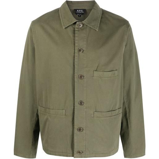 A.P.C. giacca-camicia monopetto - verde