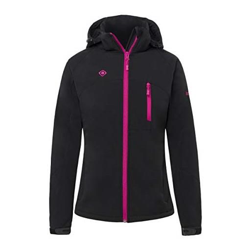 IZAS oshawa giacca softshell, donna, nero/fuxia, 3xl