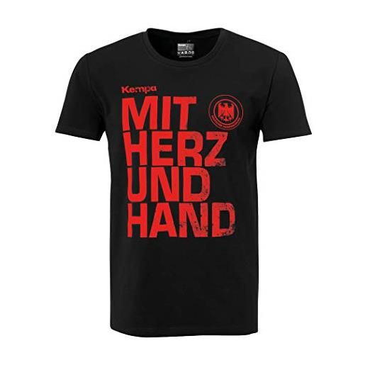 Kempa mit herz und hand t-shirt, maglietta da uomo, nero, xxl