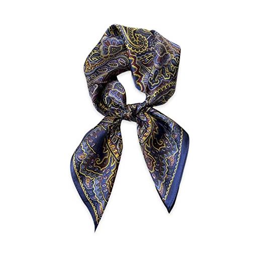 LumiSyne sciarpe di seta donna foulard quadrata 70×70cm motivo paisley stampato pied de poule stile retrò classica leggera raso foulard piccolo fazzoletto da collo fascia per capelli bandane copricapo