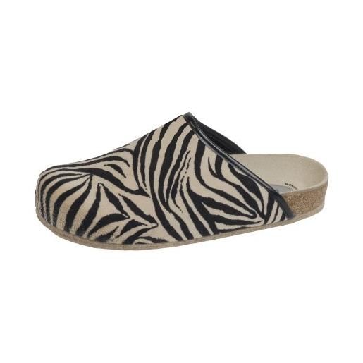 Weeger adulto unisex bio-hausschuh-pantoffel pantofole - beige (zebra zebra), 47 eu