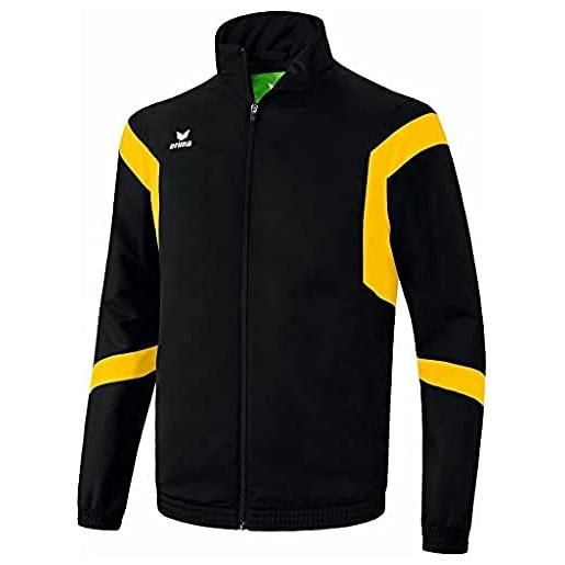 Erima classic team, giacca di rappresentanza unisex - adulto, nero/giallo, s