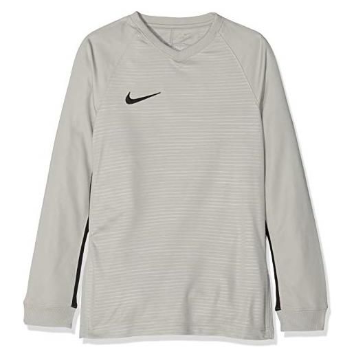 Nike tiempo premier ls, t-shirt a manica lunga unisex bambini, tm pewter (black), l