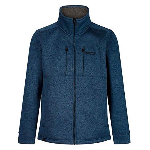 Regatta paavo full-zip heavyweight hi pile knit effect fleece, uomo, blue wing(black), xxl