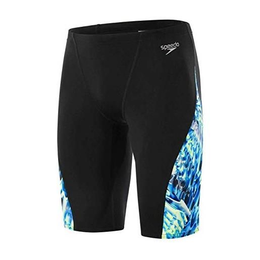 Speedo - pantaloncini da uomo reflectflash allover digital v panel aqua, uomo, 811367c862, reflectflash/black/navy, taglia 30