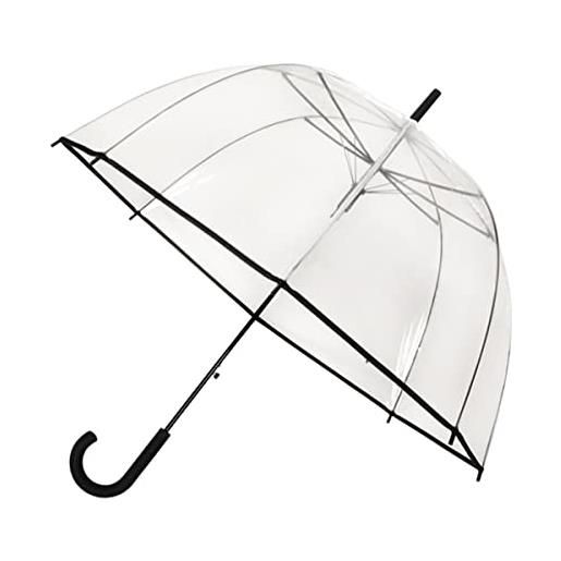 Falconetti ombrello destro apertura automatica, trasparente con bordo nero