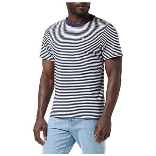 Tommy Jeans tjm tommy classics stripe tee t-shirt, twilight navy/bianco, m uomo