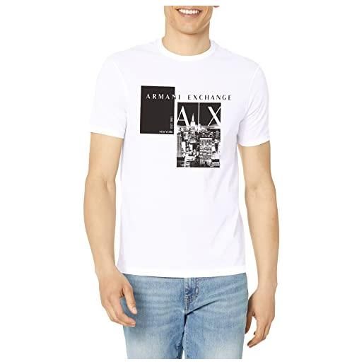 ARMANI EXCHANGE t-shirt con logo stampa nyc regular fit, t-shirt uomo, bianco, xxl