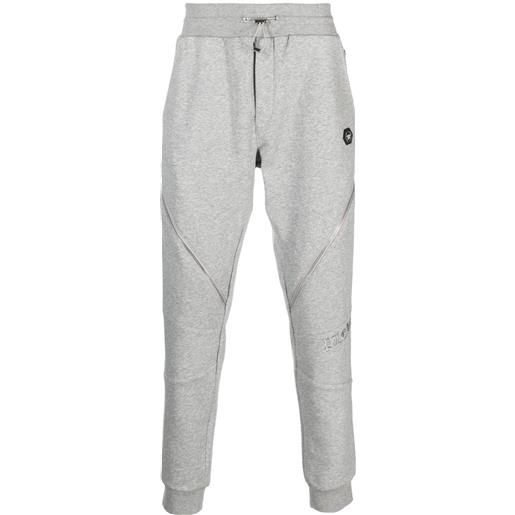 Philipp Plein pantaloni sportivi con zip decorativa - grigio