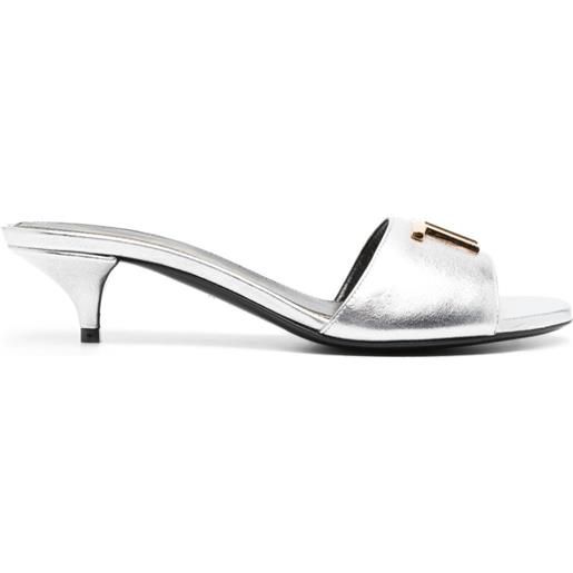 TOM FORD mules con placca logo 50mm - argento