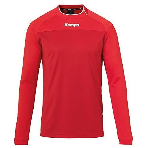 Kempa prime longsleeve, maglietta da pallamano con scollo asimmetrico uomo, rosso (rojo chili/rojo), xl