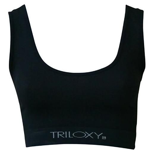 Triloxy tr0100, reggiseno da fitness donna, nero, xl/2xl (52-54)