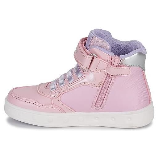 Geox j skylin girl, scarpe da ginnastica, bambine e ragazze, black lt pink, 38 eu
