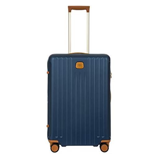 Bric's trolley rigido espandibile collezione capri, valigia media con 4 ruote, leggero e resistente, collegamento usb, lucchetto tsa integrato, dimensioni 48x69x28/32, blue
