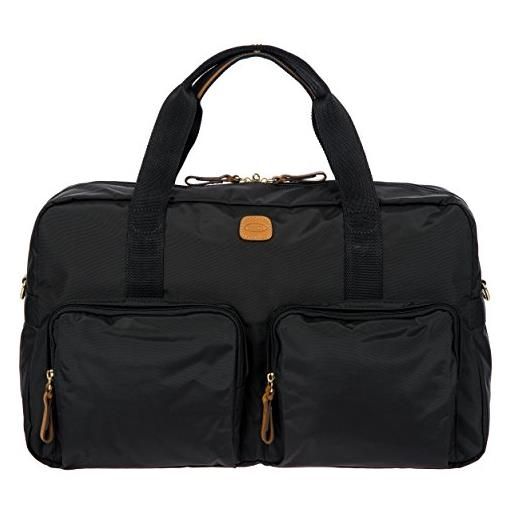 Bric's borsone x-collection, borsa da viaggio leggera e robusta, bagaglio a mano in nylon, tracolla removibile, dimensioni 46x24x22 cm, black