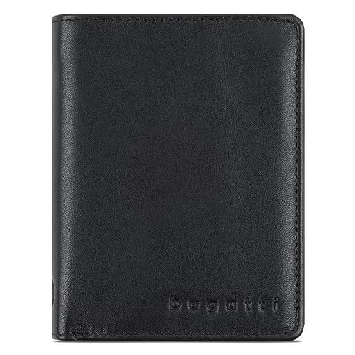 Bugatti primo portafoglio uomo pelle verticale 8 carte con portamonete - nero