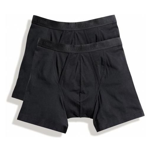 Fruit of the Loom classic boxer 2 pack ss122m, nero (black), xx-large (pacco da 2) uomo