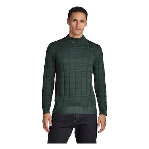 G-STAR RAW men's heavy table mock knitted sweater, verde (laub d22528-d167-4287), m