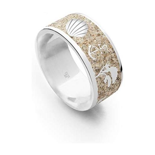 DUR anello da spiaggia unisex mar baltico in argento 925 r5229, 56, argento, nessuna pietra preziosa