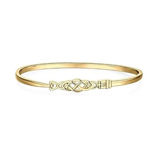 JewelryPalace nodo celtico bracciale donna argento 925, amore eterno braccialetto dorato donna in oro, bracciale rigido anniversario set gioielli donna